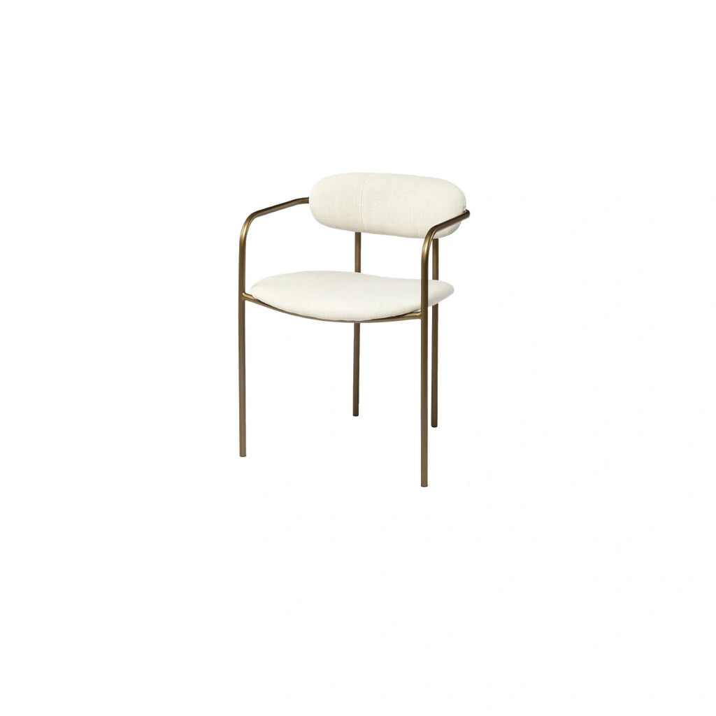 Marlo Tubular Dining Chair in Cream