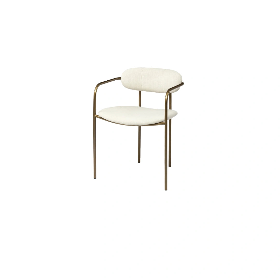 Marlo Tubular Dining Chair in Cream