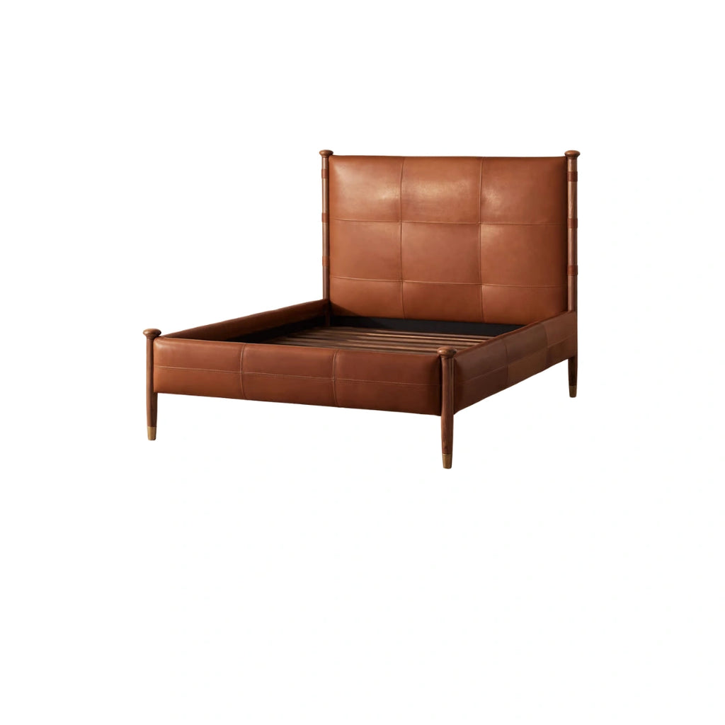 Alden Tufted Leather Bed