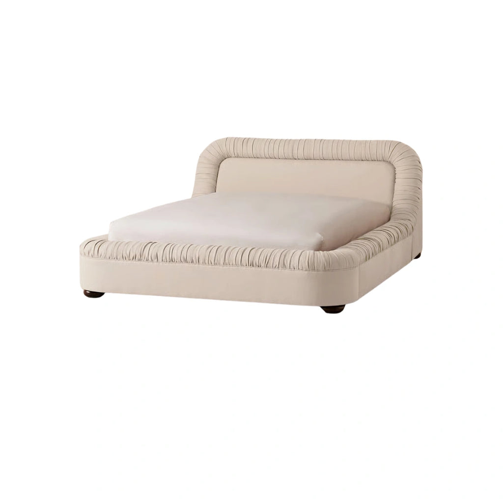 Elara Cream Pleated Bed