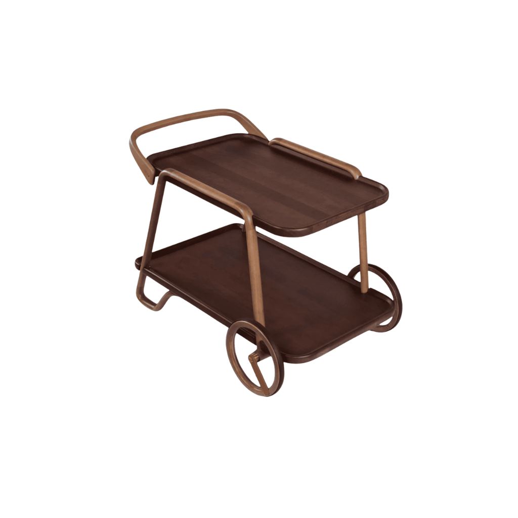 Vela Two-Tier Timber Bar Trolley