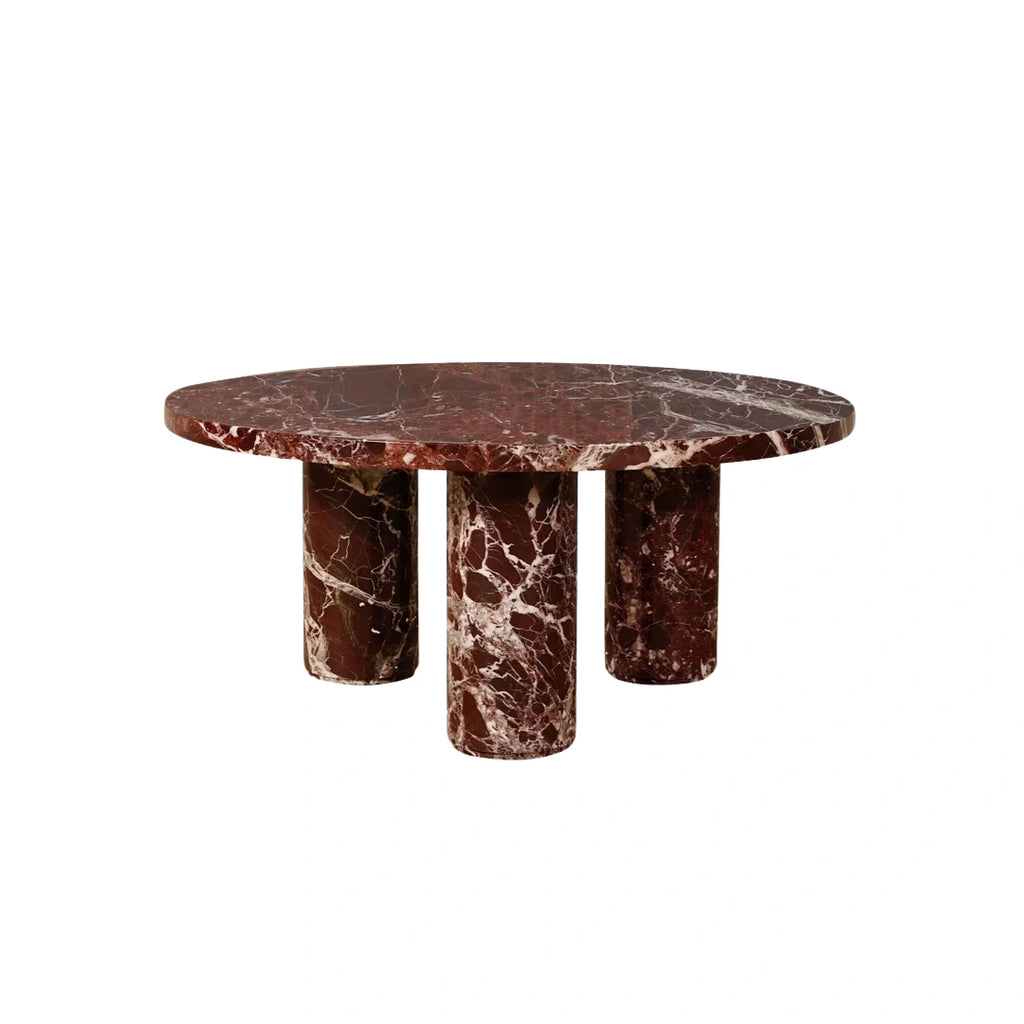 Rosso Cylinder Marble Coffee Table