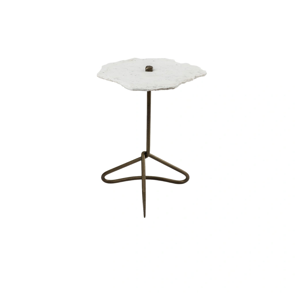 Vela Marble Tripod Side Table