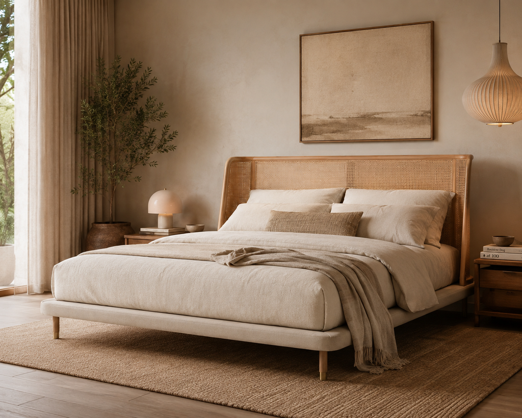 Alora Cane Platform Bed