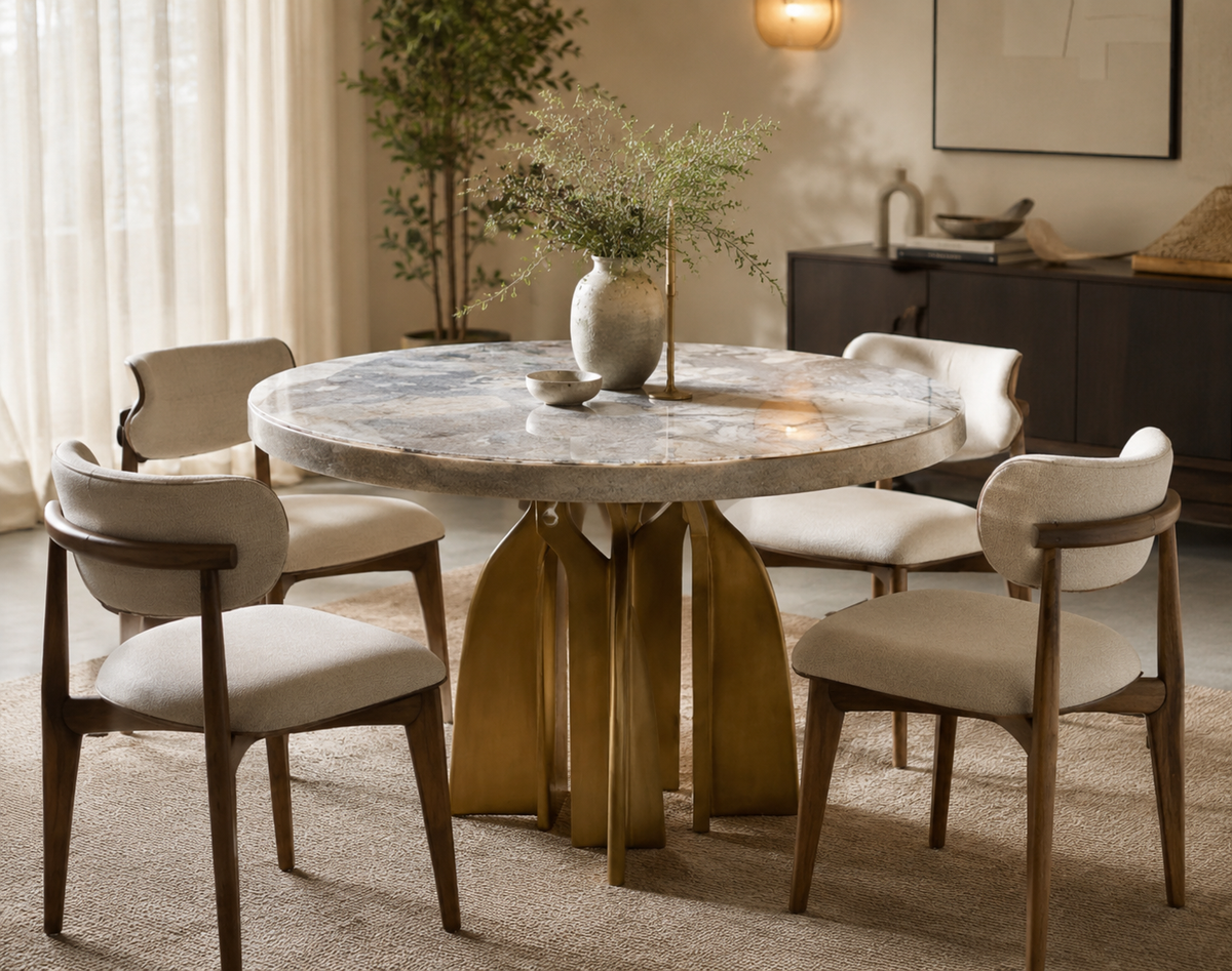 Aveline Round Marble Dining Table