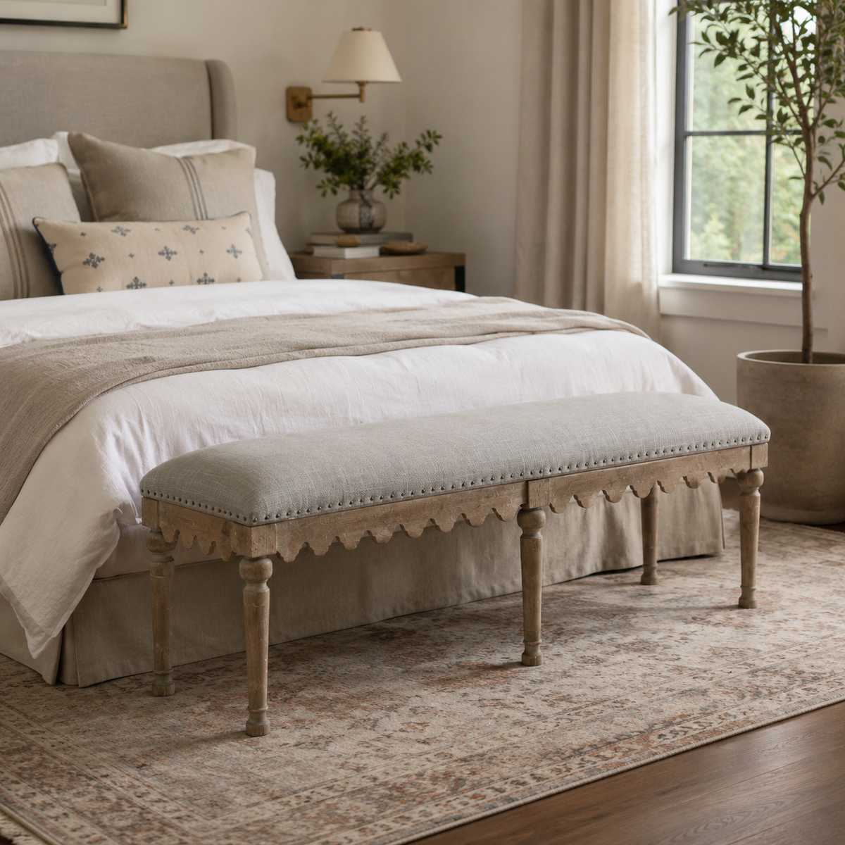 Elysse Scalloped Bench
