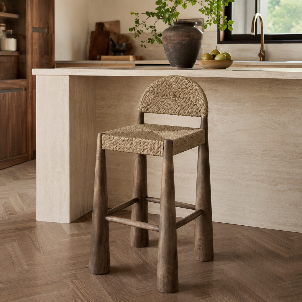 Kora Arched Rattan Bar Stool