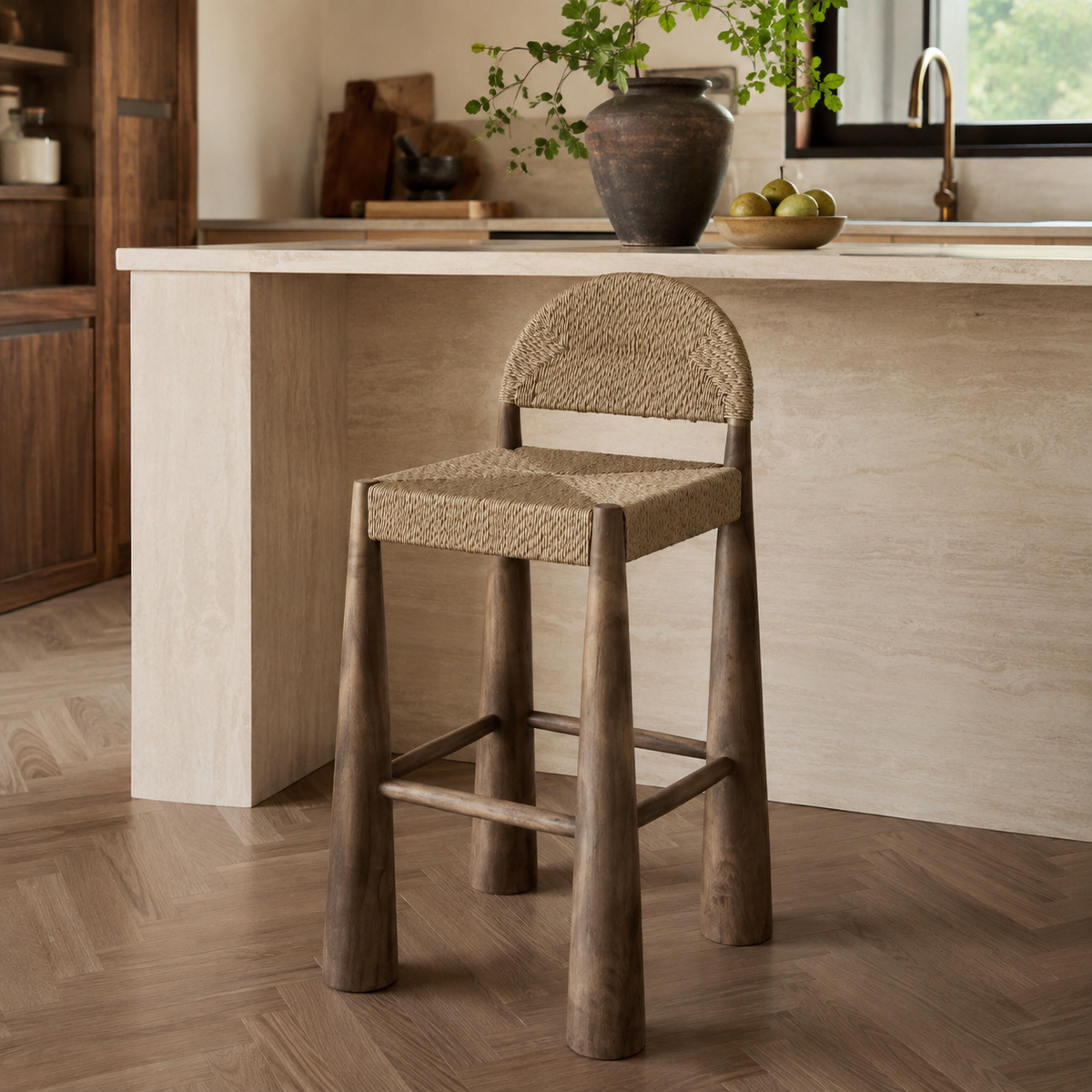 Kora Arched Rattan Bar Stool
