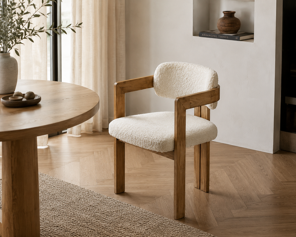 Maren Curved Timber Dining Chair
