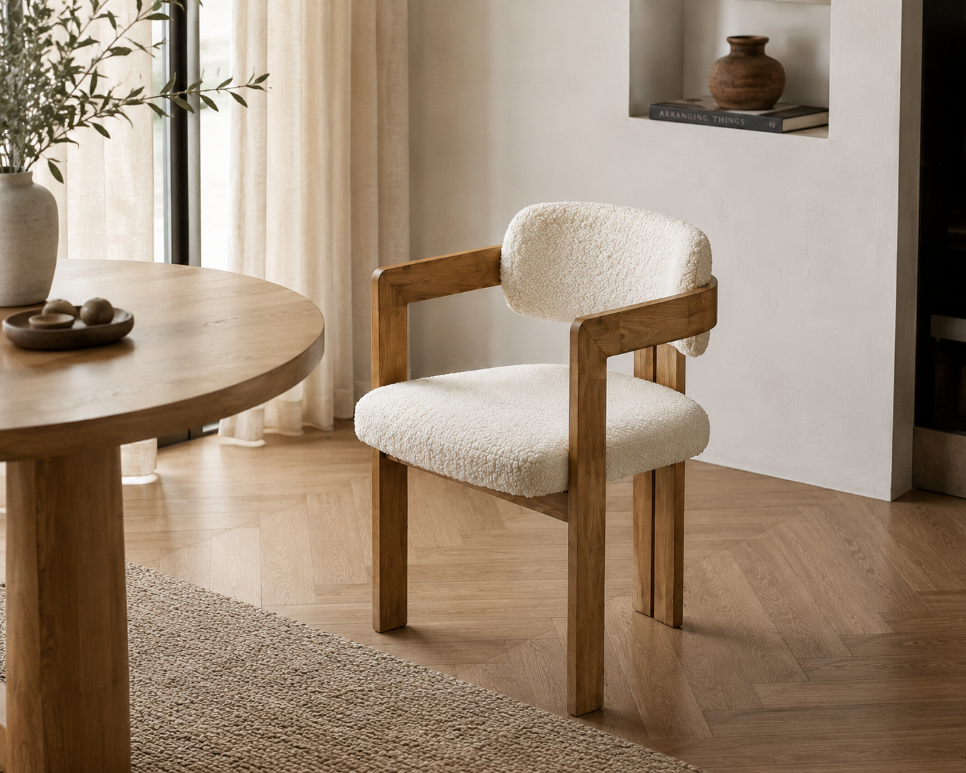 Maren Curved Timber Dining Chair