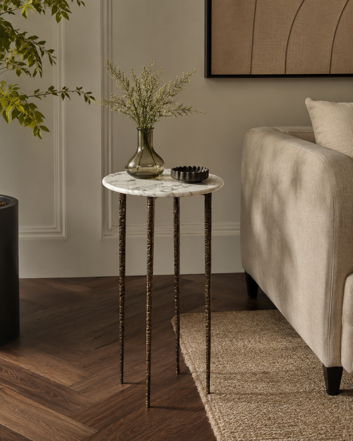 Mira Tall Marble Side Table