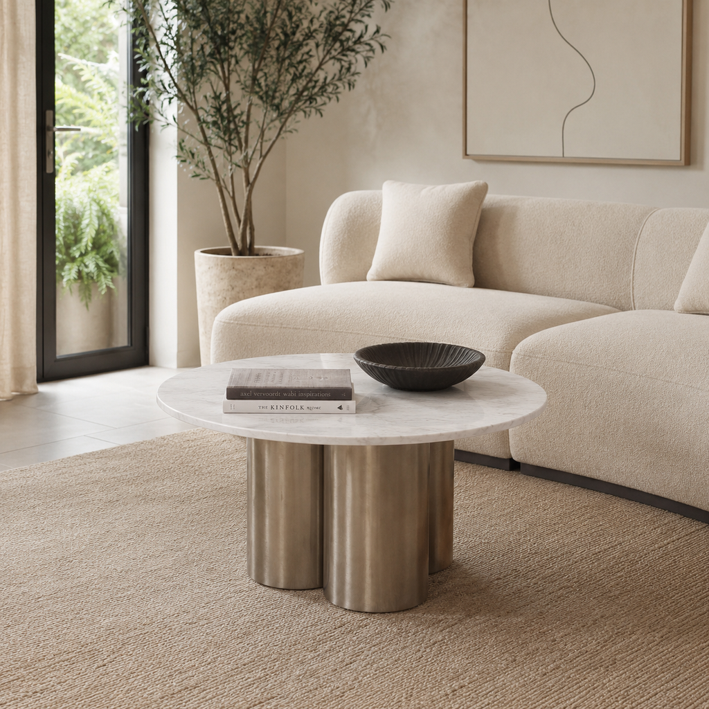 Nerina Round Marble Coffee Table