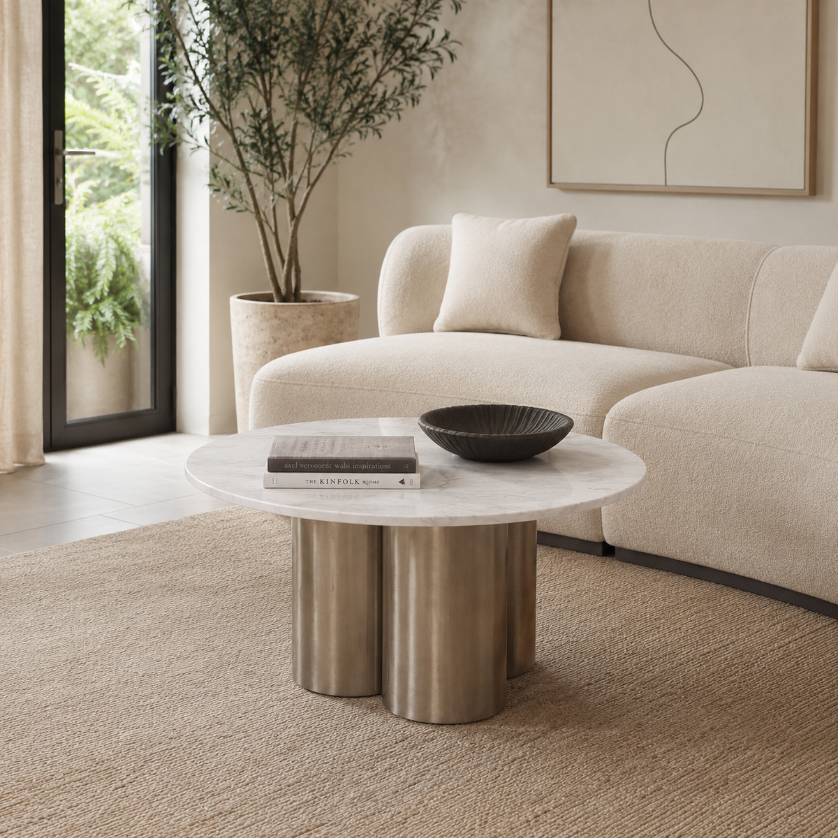 Nerina Round Marble Coffee Table