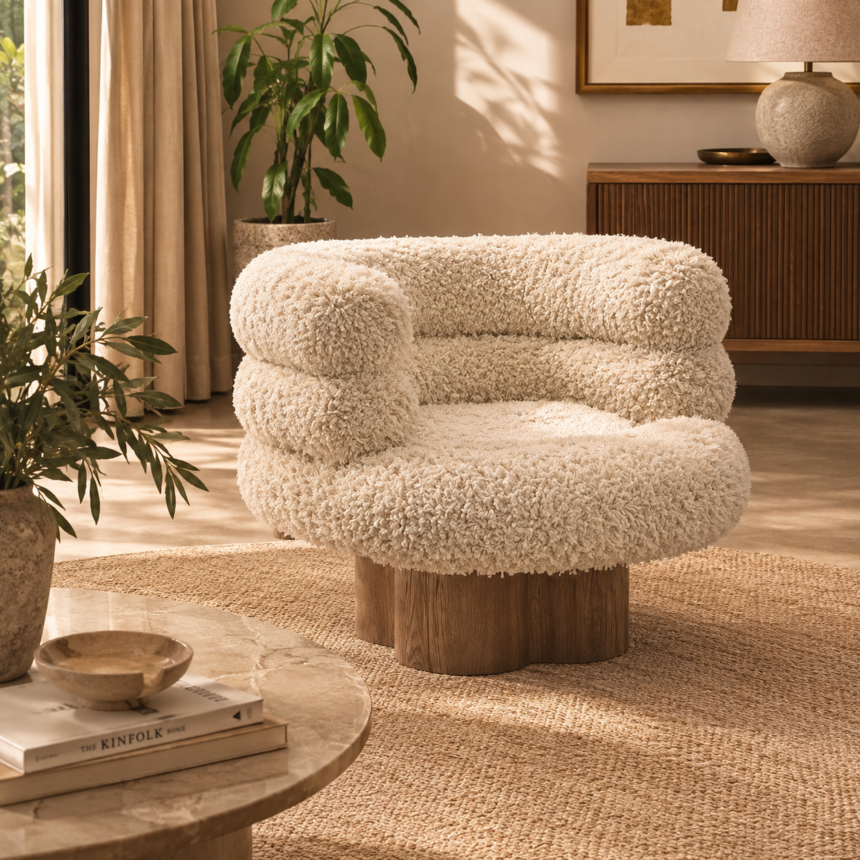 Nola Layered Bouclé Accent Chair