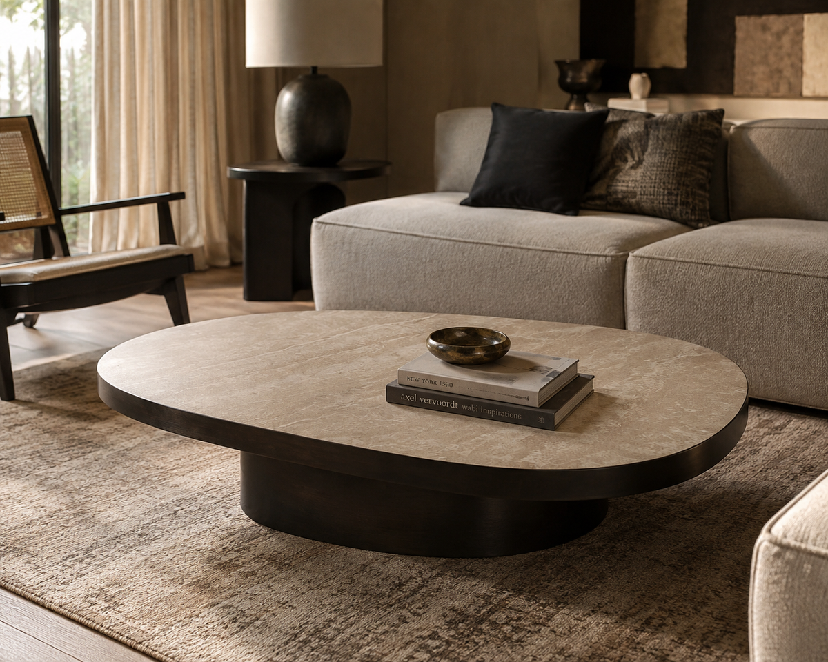 Torin Stone Round Coffee Table